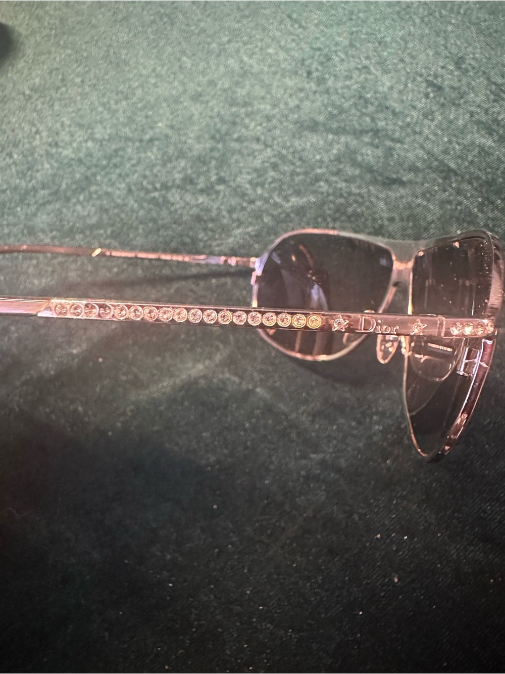 Dior Hard Dior 1 Black Aviator Sunglasses with Swarovski Crystals - Picture 3 of 6